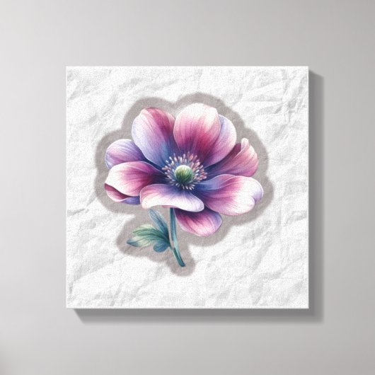 Elegant Watercolor Flower Canvas Art キャンバスプリント (正面)