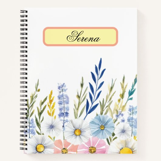 Elegant Watercolor Flower Notebook ノートブック (正面)