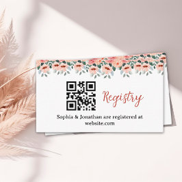 Elegant Watercolor Flowers Bridal Shower  エンクロージャーカード