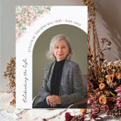 Elegant Watercolor Flowers Funeral Photo Sympathy 