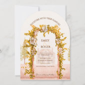 Elegant Watercolor Garden Arch Countryside Wedding 招待状 (正面)