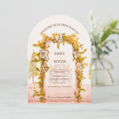 Elegant Watercolor Garden Arch Countryside Wedding 招待状 (スタンド正面)