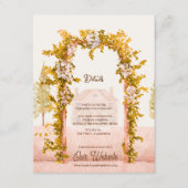 Elegant Watercolor Garden Arch Wedding Details エンクロージャーカード (正面)