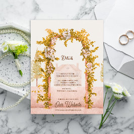 Elegant Watercolor Garden Arch Wedding Details エンクロージャーカード