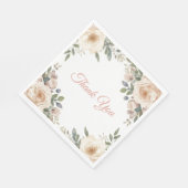 Elegant Watercolor Garden Roses Blush Pink Florals スタンダードランチョンナプキン (角)