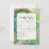 Elegant Watercolor Garden Themed Wedding 出欠カード (正面)