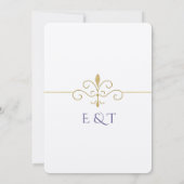 Elegant Watercolor Golden Rose Wedding Rings サンキューカード (裏面)