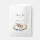 Elegant Watercolor Golden Rose Wedding Rings フェイバーバッグ (正面)