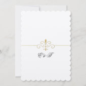 Elegant Watercolor Golden Rose Wedding Rings 招待状 (裏面)