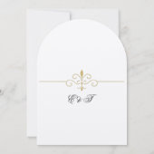 Elegant Watercolor Golden Rose Wedding Rings 招待状 (裏面)