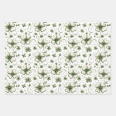 Elegant Watercolor Green Shamrocks Patterns ラッピングペーパーシート (正面3)