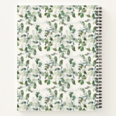 Elegant Watercolor Greenery Personalized Name ノートブック (裏面)