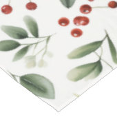Elegant Watercolor Greenery & Red Berry Botanical テーブルクロス (アングル)