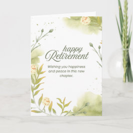 Elegant Watercolor Happy Retirement Minimalist カード