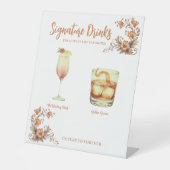 Elegant Watercolor "His & Hers" Signature Wedding  台座サイン (正面)