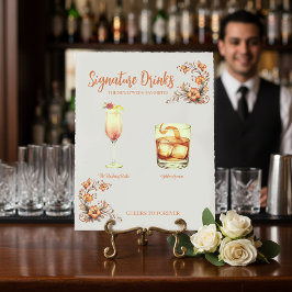 Elegant Watercolor "His & Hers" Signature Wedding  台座サイン