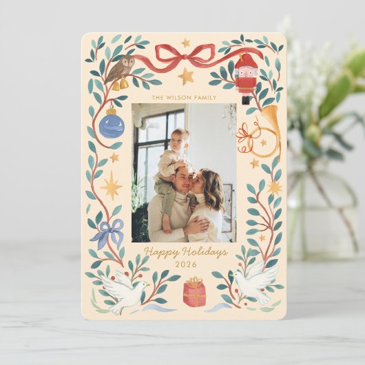 Elegant Watercolor Holiday Photo Card | シーズンカード