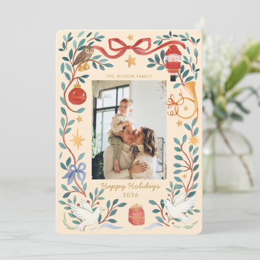 Elegant Watercolor Holiday Photo Card | シーズンカード