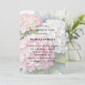 Elegant Watercolor Hydrangea Bachelorette Party  招待状 (スタンド正面)