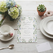 Elegant Watercolor Hydrangea Bridal Shower  招待状