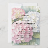 Elegant Watercolor Hydrangea Couples Shower 招待状 (正面)