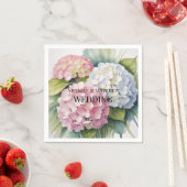 Elegant Watercolor Hydrangea Wedding スタンダードカクテルナプキン (インサイチュ)