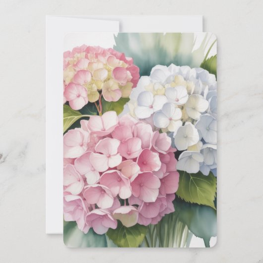 Elegant Watercolor Hydrangea Wedding Celebration  招待状 (裏面)