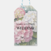 Elegant Watercolor Hydrangea Wedding Thank You ギフトタグ (正面)