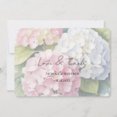 Elegant Watercolor Hydrangeas  サンキューカード (正面)