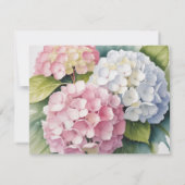 Elegant Watercolor Hydrangeas Wedding 出欠カード (裏面)