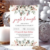 Elegant Watercolor Jingle & Mingle Christmas Party シーズンカード