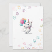 Elegant  Watercolor Kitten Cat 2nd Birthday  invit 招待状 (裏面)