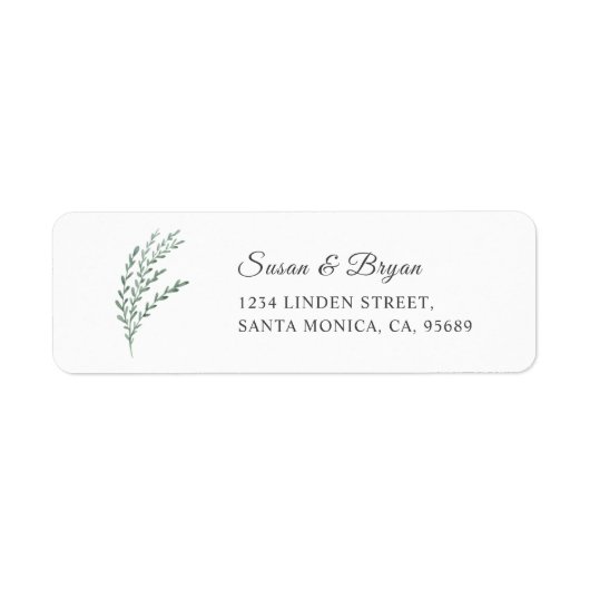 Elegant Watercolor Lavender Address Label ラベル (正面)