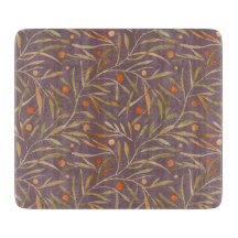 Elegant Watercolor Leaf Pattern  Purple Background