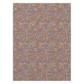 Elegant Watercolor Leaf Pattern  Purple Background テーブルクロス (正面)