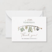 Elegant Watercolor Little fisherman Baby shower ノートカード (正面)