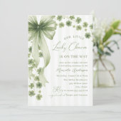 Elegant Watercolor little shamrockst Patrics Baby  招待状 (スタンド正面)