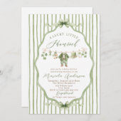 Elegant Watercolor little shamrockst Patrics Baby  招待状 (正面/裏面)