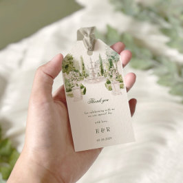 Elegant Watercolor Manor Garden Wedding ギフトタグ