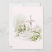 Elegant Watercolor Manor Garden Wedding セーブザデート (裏面)