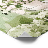 Elegant Watercolor Manor Garden Wedding ポスター (角)