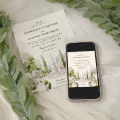 Elegant Watercolor Manor Garden Wedding 招待状
