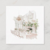 Elegant Watercolor Manor Garden Wedding Details エンクロージャーカード (裏面)