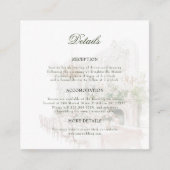 Elegant Watercolor Manor Garden Wedding Details エンクロージャーカード (正面)