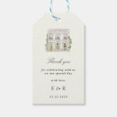 Elegant Watercolor Manor Rococo Wedding ギフトタグ (正面)