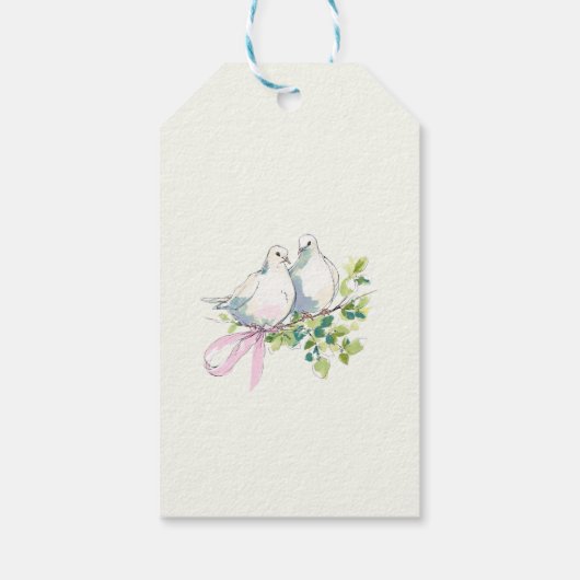 Elegant Watercolor Manor Rococo Wedding ギフトタグ (裏面)