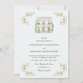 Elegant Watercolor Manor Rococo Wedding 招待状 (正面)