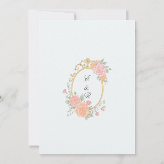 Elegant Watercolor Manor Rococo Wedding 招待状 (裏面)