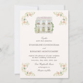 Elegant Watercolor Manor Rococo Wedding 招待状 (正面)
