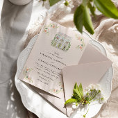 Elegant Watercolor Manor Rococo Wedding 招待状